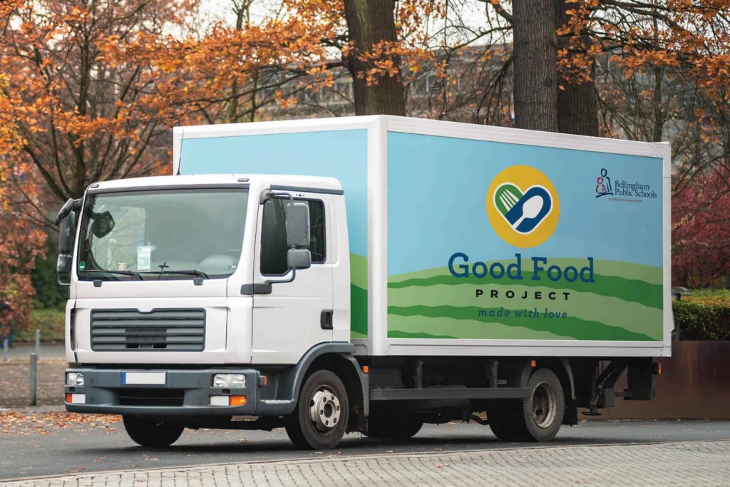 public schools branding - Bellingham good food project truck signage by shew design