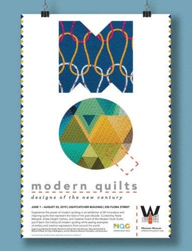 museum marketing - whatcom museum modern quilts poster by Shew Design