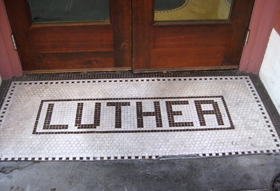 luther building tile entrance
