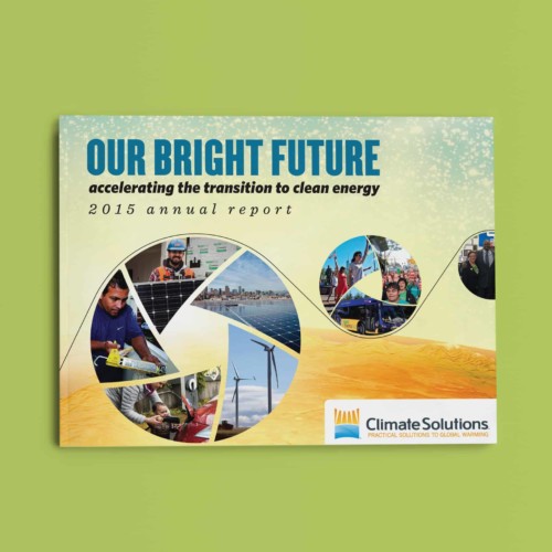 climate solutions branding - annual report cover design by shew design