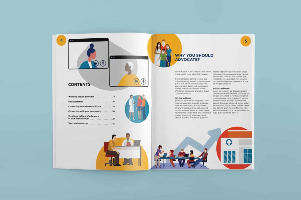 community health centers graphic design for NACHC advocacy 101 report