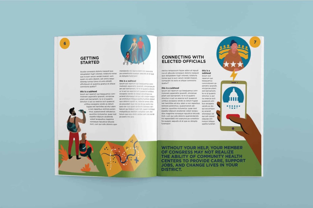 community health centers graphic design for NACHC advocacy booklet
