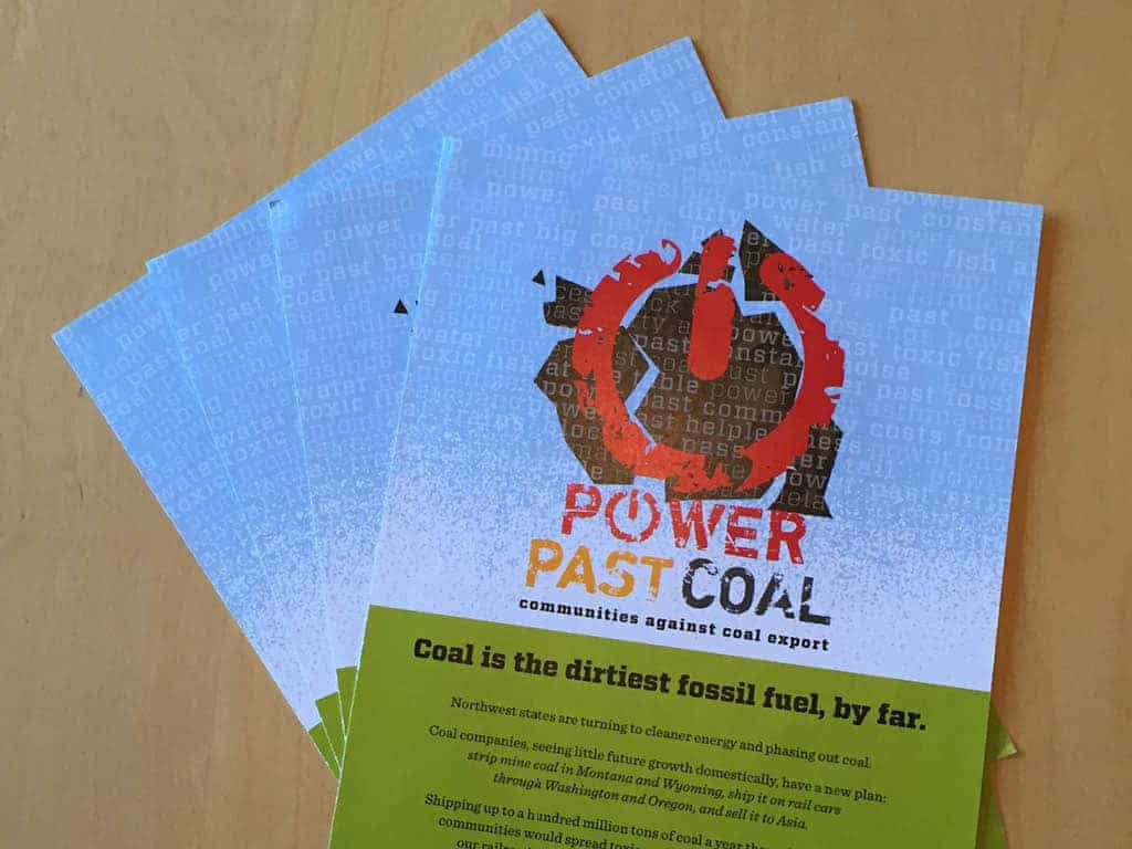 print fliers for Power Past Coal campaign in Seattle, WA by Shew Design, branding & web design