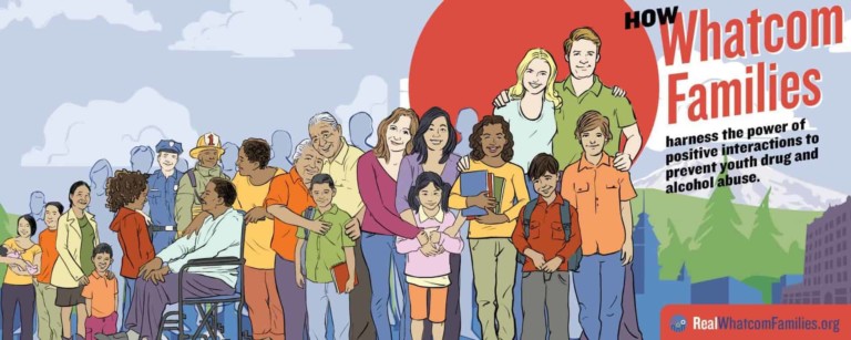 social norms marketing campaign brand illustration for Whatcom families